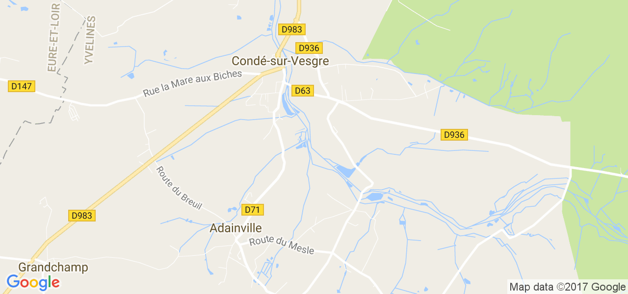 map de la ville de Condé-sur-Vesgre