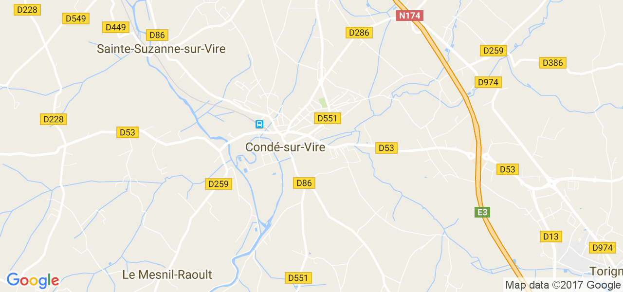 map de la ville de Condé-sur-Vire