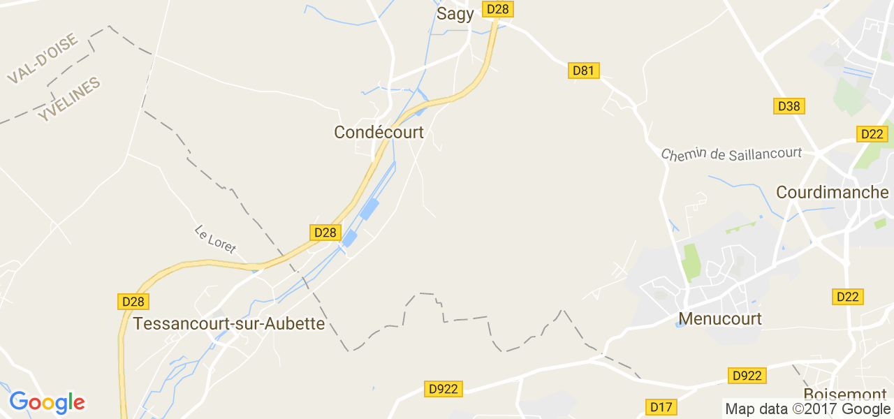 map de la ville de Condécourt