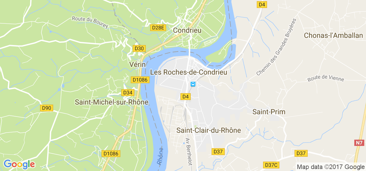 map de la ville de Condrieu