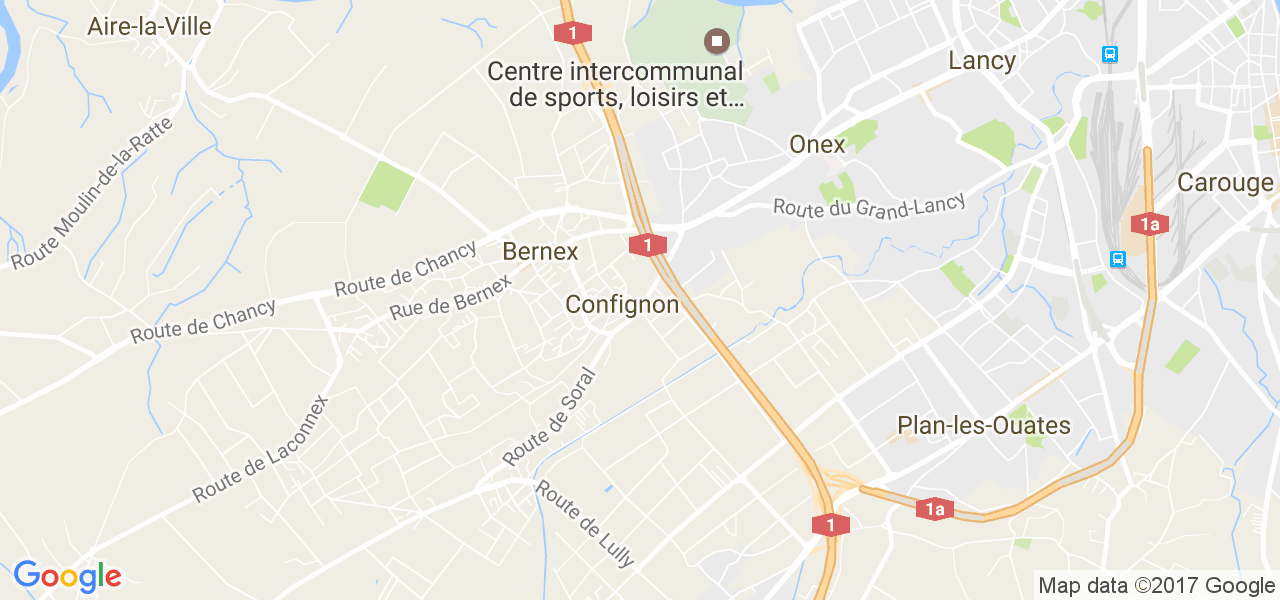 map de la ville de Confignon