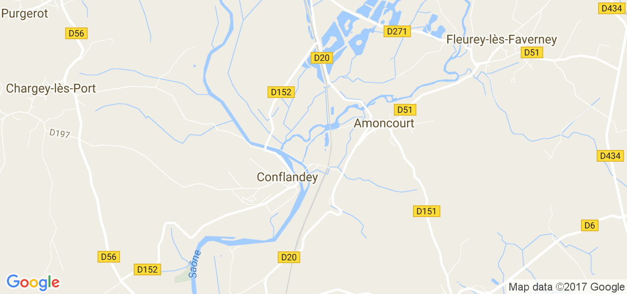 map de la ville de Conflandey