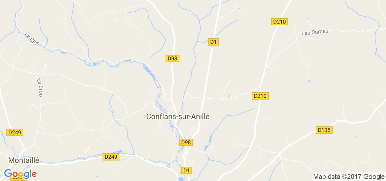 map de la ville de Conflans-sur-Anille