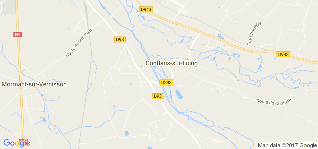 map de la ville de Conflans-sur-Loing