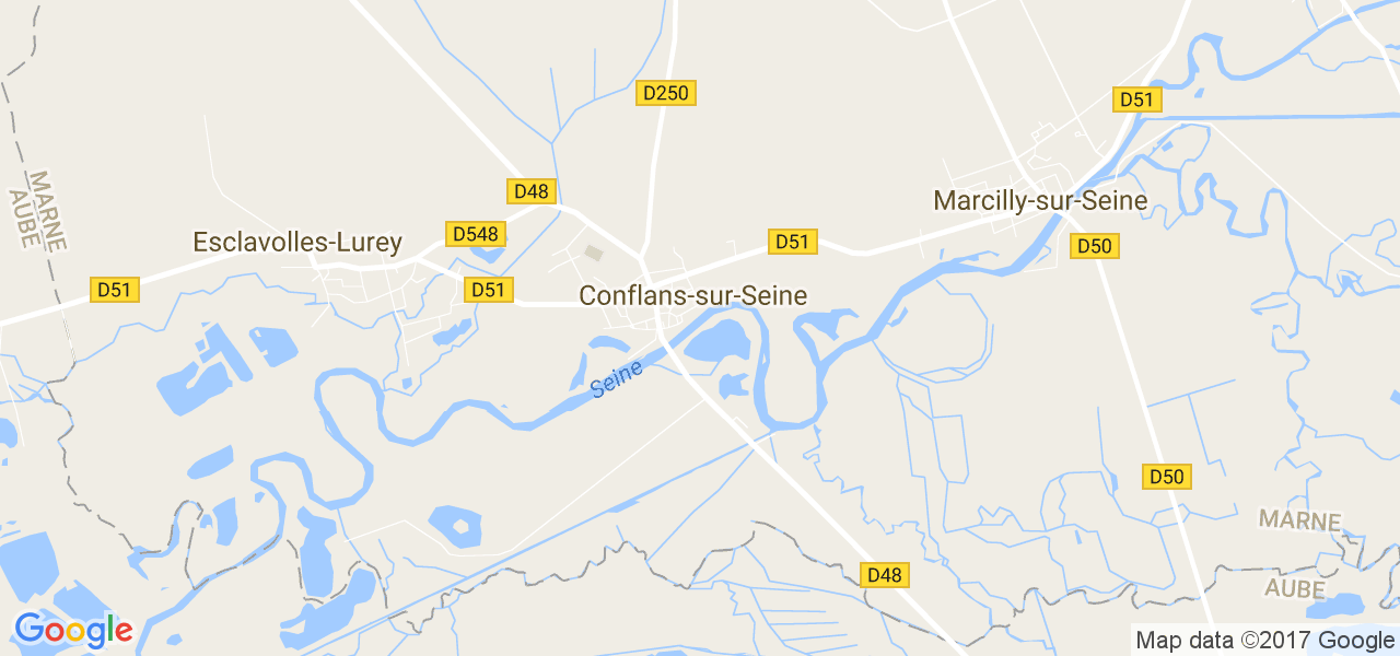 map de la ville de Conflans-sur-Seine