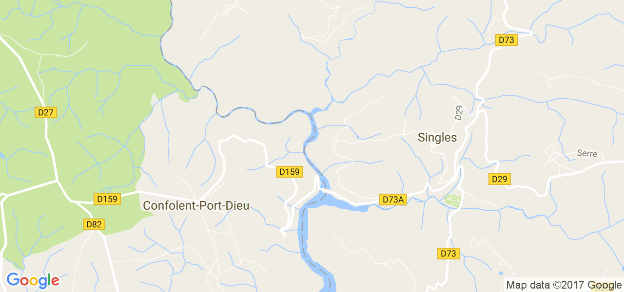 map de la ville de Confolent-Port-Dieu