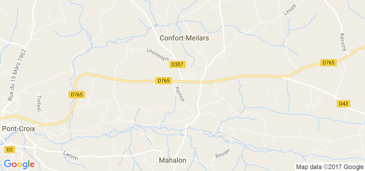 map de la ville de Confort-Meilars