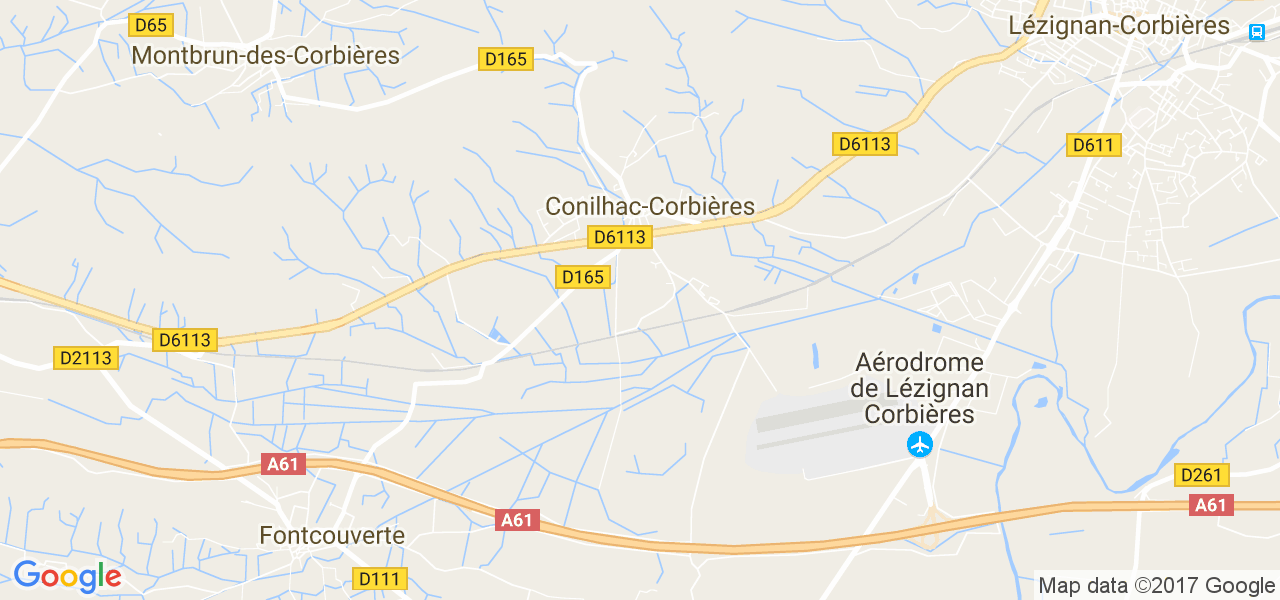 map de la ville de Conilhac-Corbières