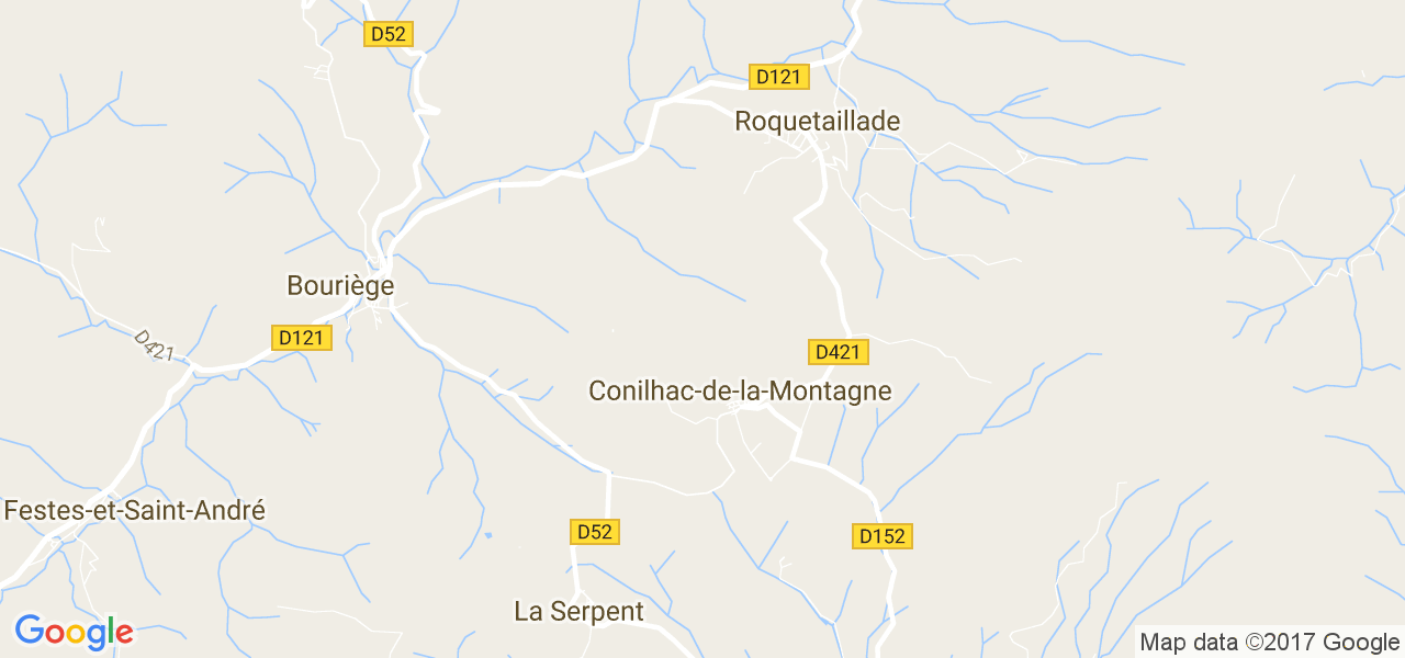 map de la ville de Conilhac-de-la-Montagne