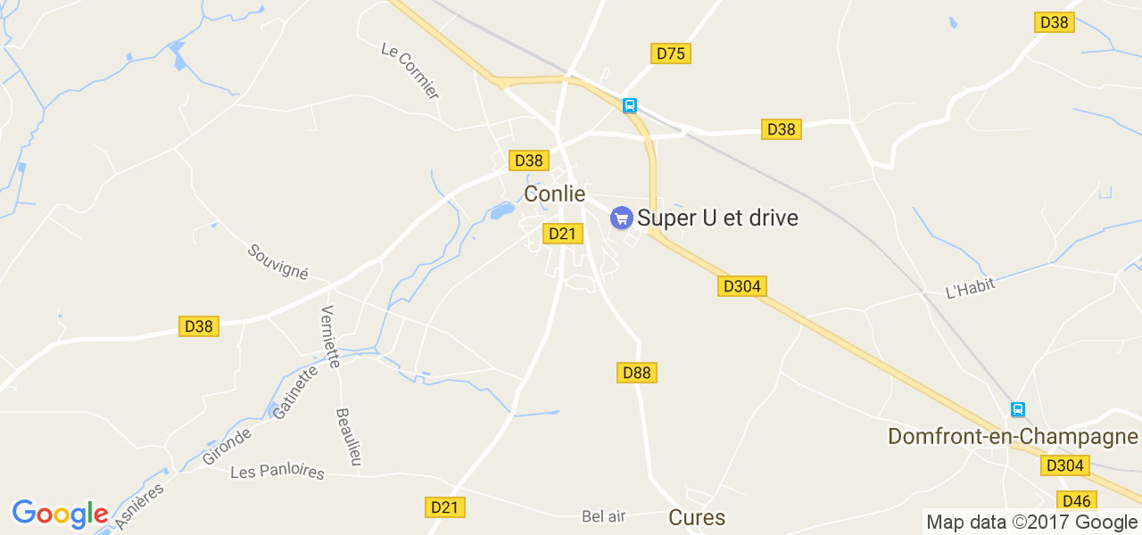 map de la ville de Conlie