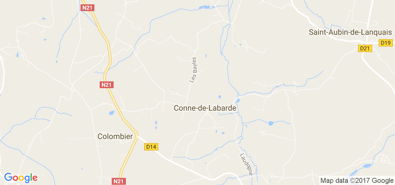 map de la ville de Conne-de-Labarde