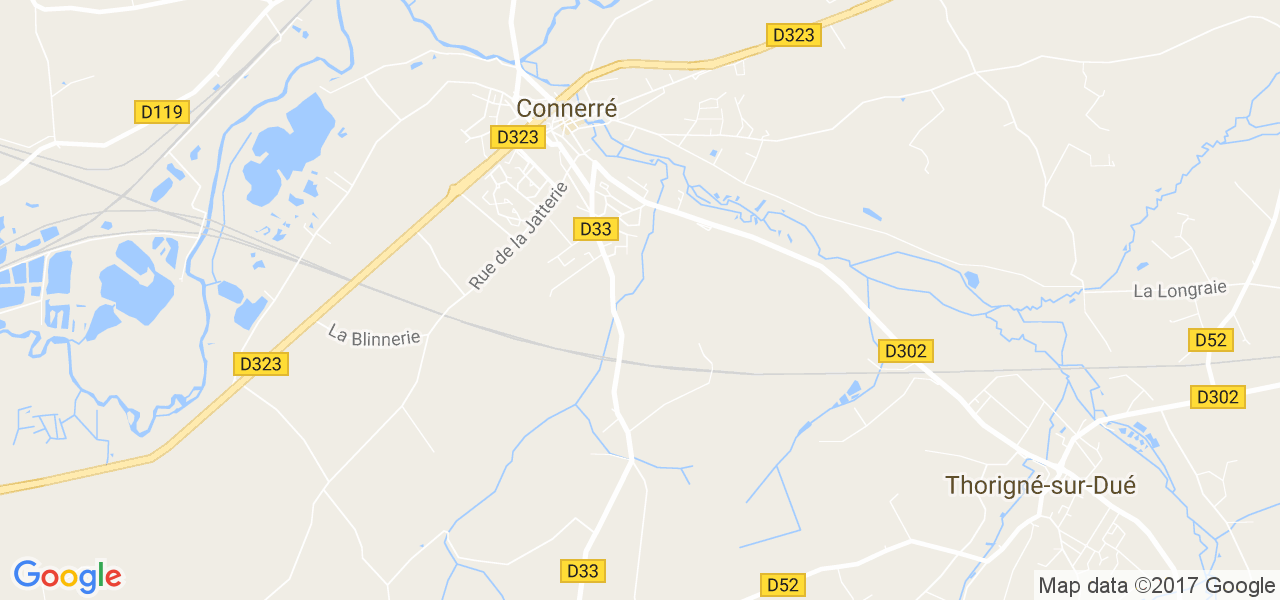 map de la ville de Connerré