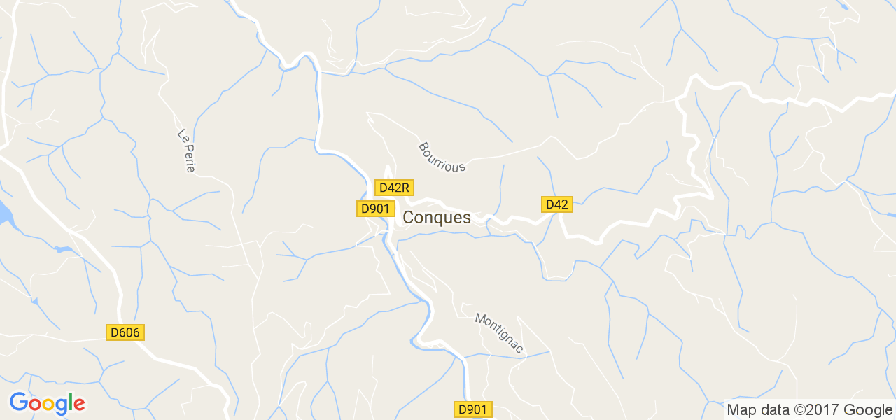 map de la ville de Conques