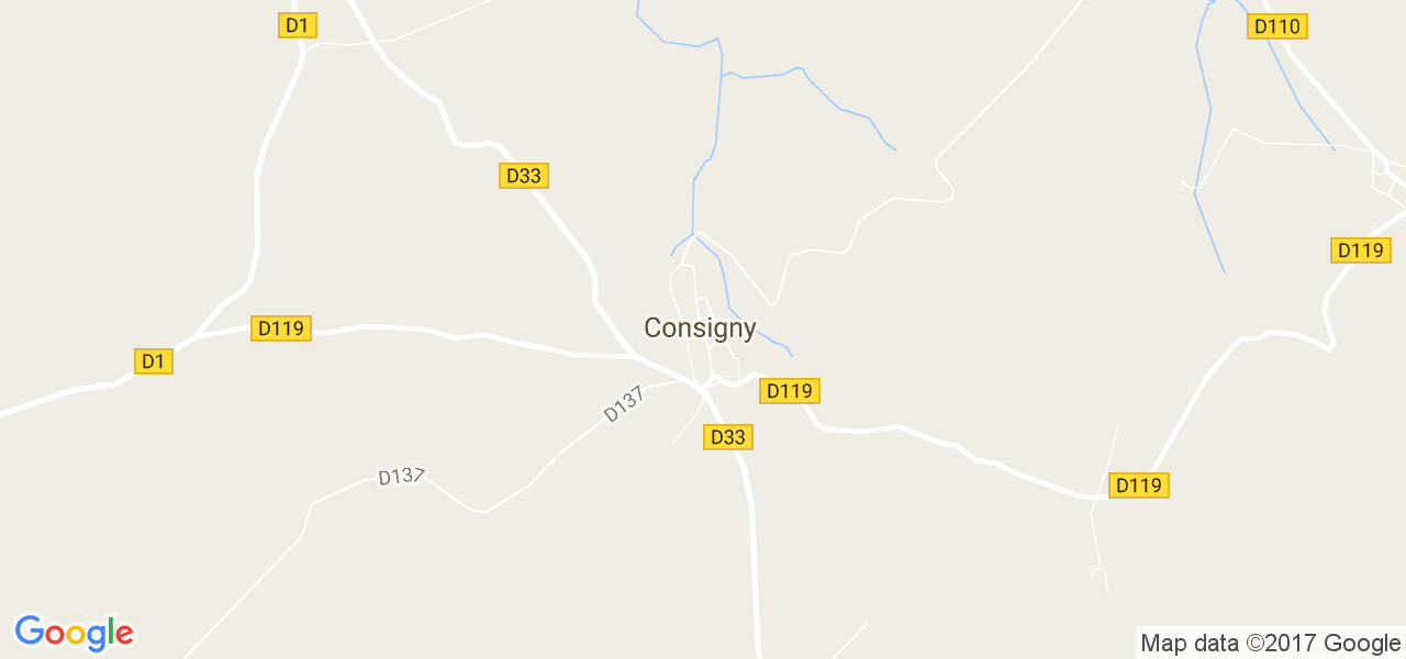 map de la ville de Consigny