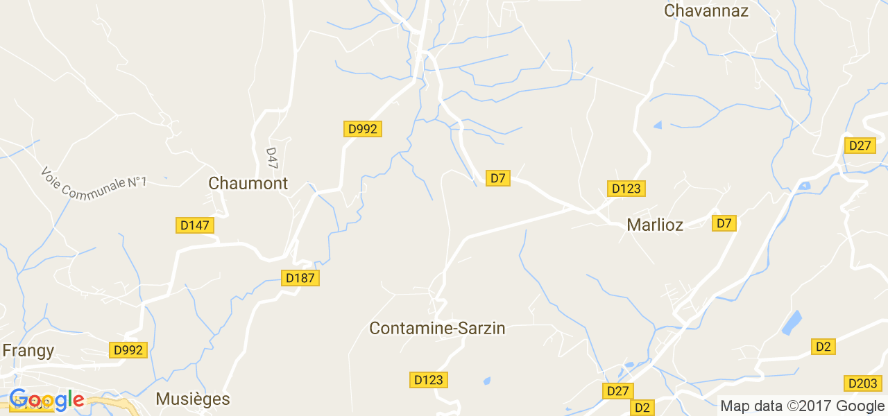 map de la ville de Contamine-Sarzin