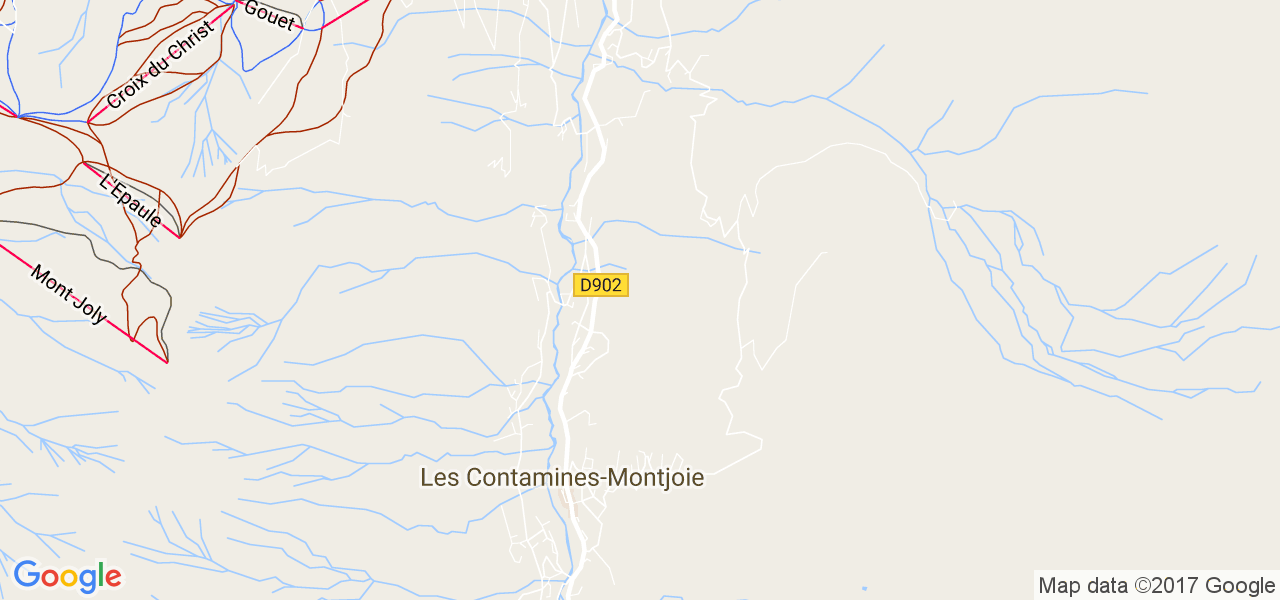 map de la ville de Contamines-Montjoie