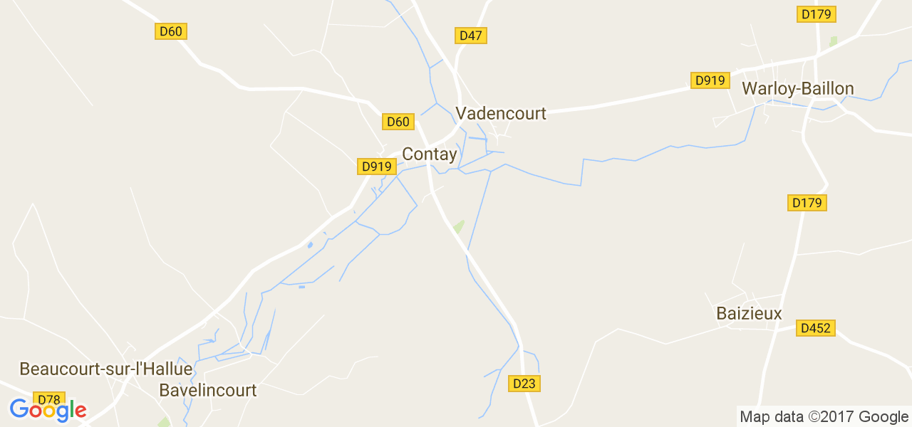 map de la ville de Contay