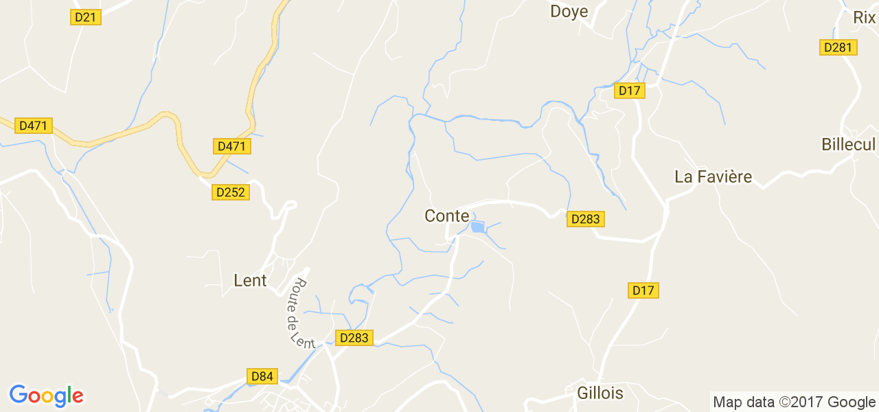 map de la ville de Conte