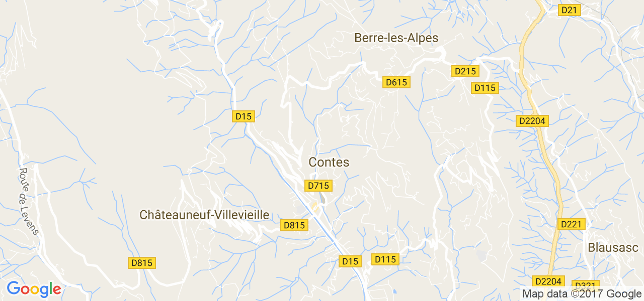 map de la ville de Contes