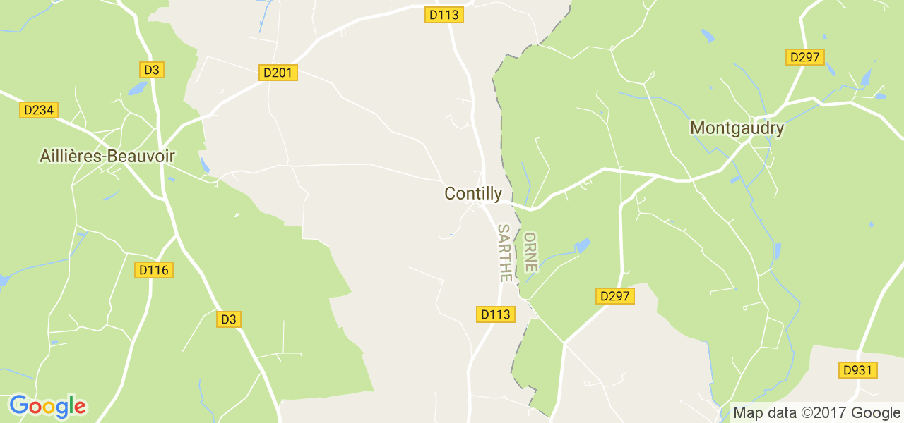 map de la ville de Contilly