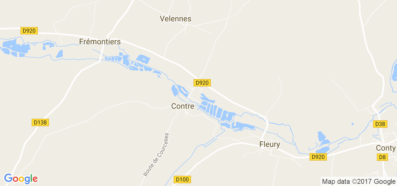 map de la ville de Contré