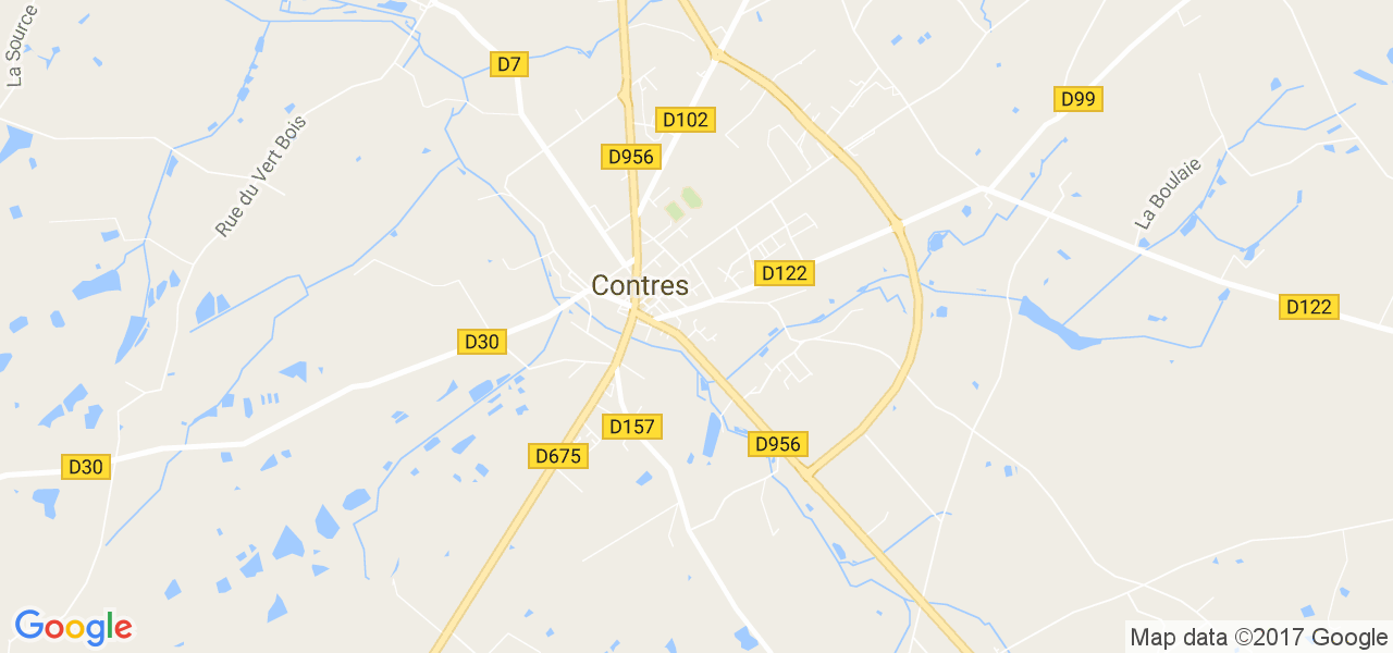 map de la ville de Contres