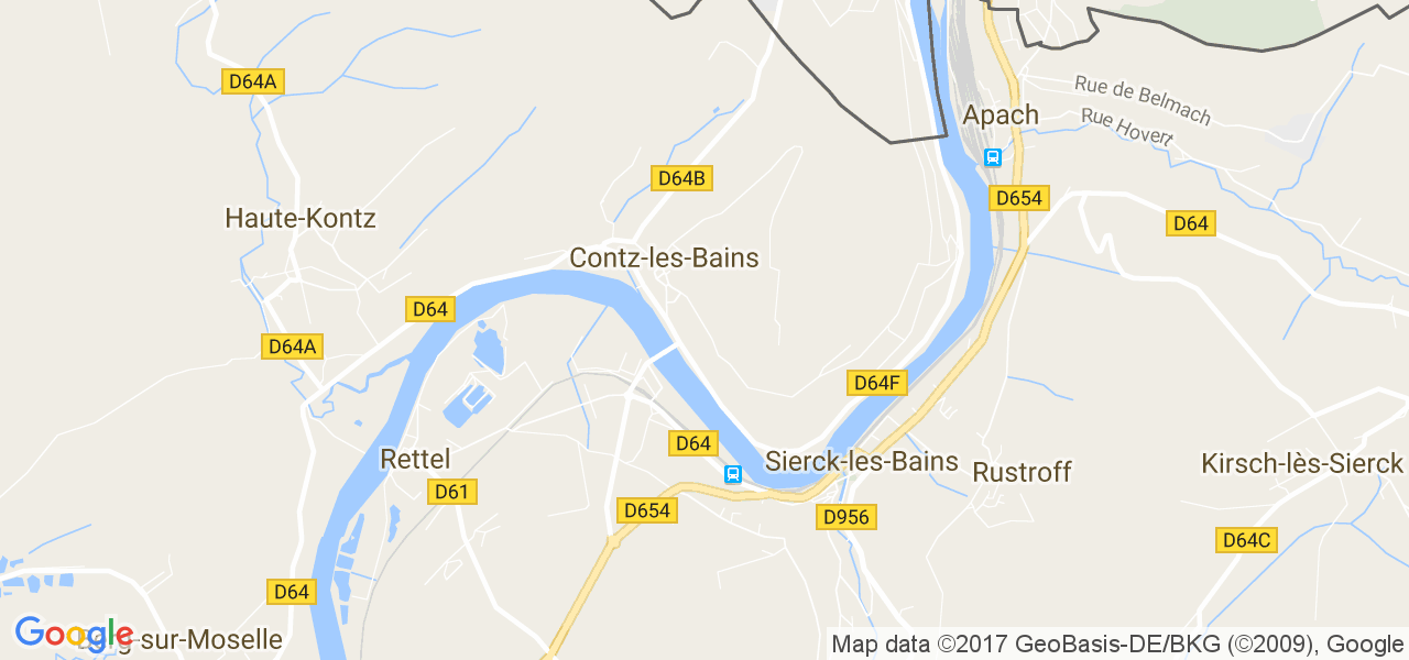 map de la ville de Contz-les-Bains