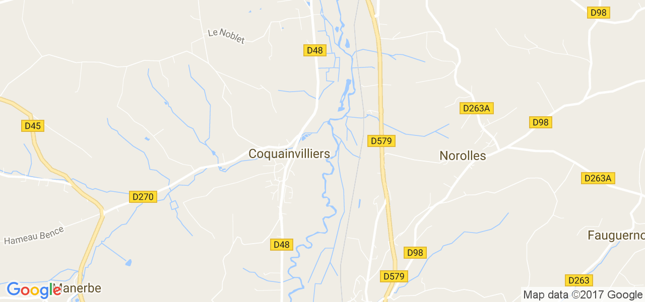 map de la ville de Coquainvilliers