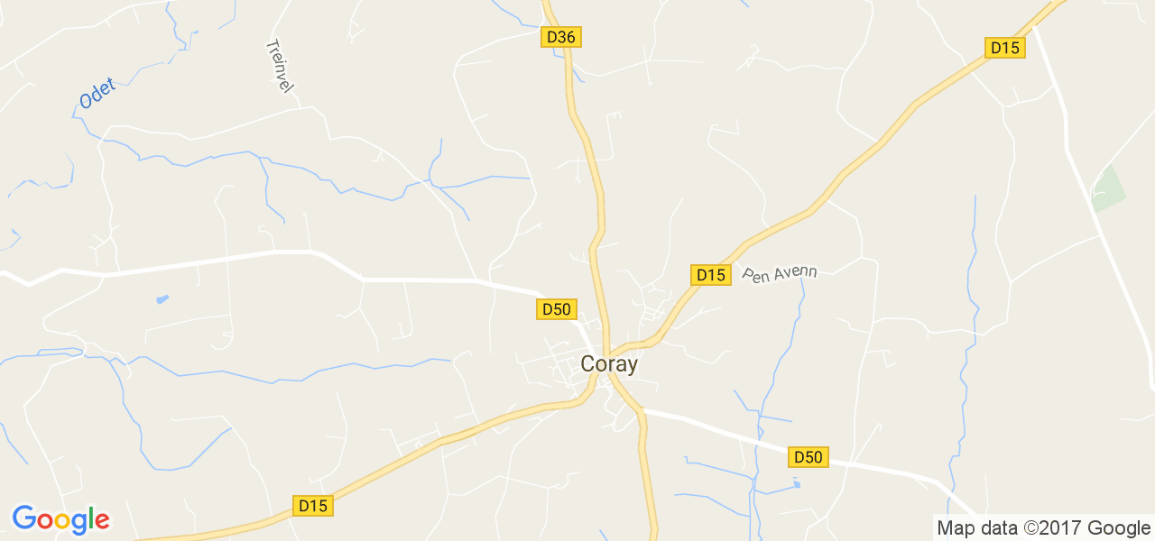 map de la ville de Coray