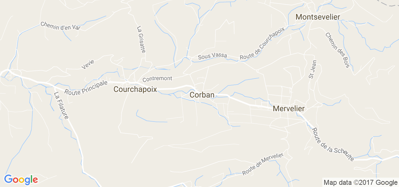 map de la ville de Corban