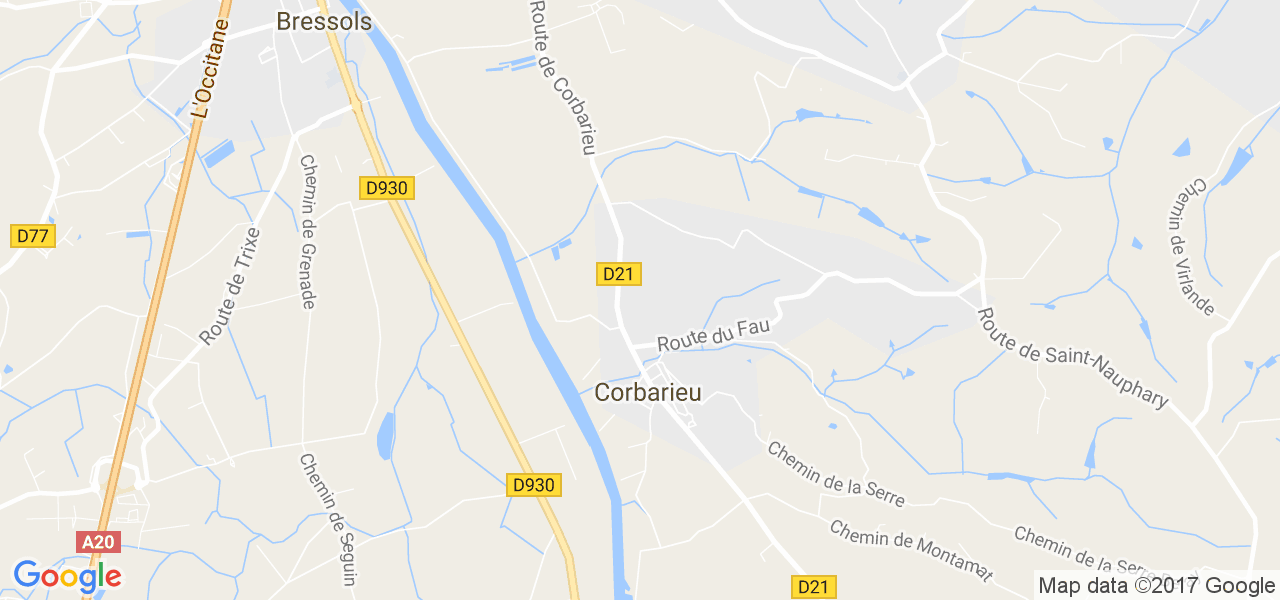 map de la ville de Corbarieu