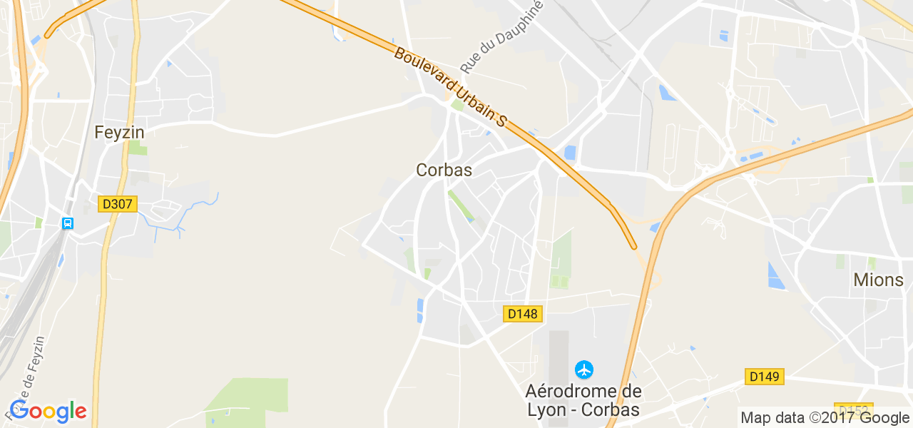 map de la ville de Corbas