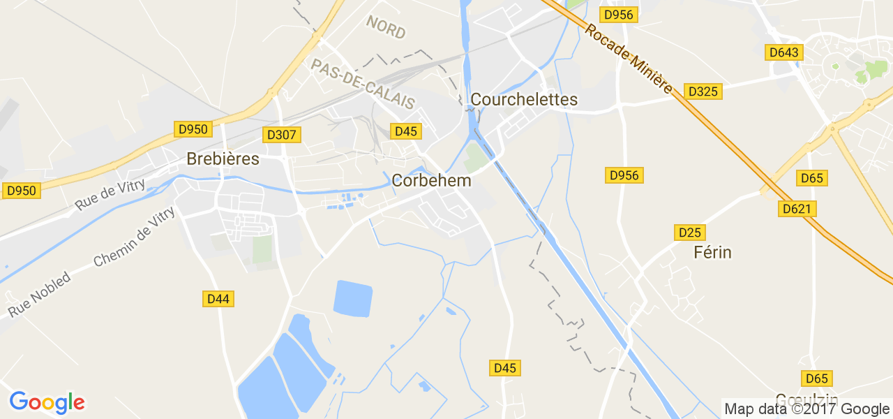 map de la ville de Corbehem