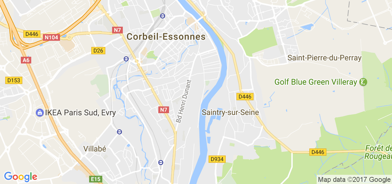 map de la ville de Corbeil-Essonnes
