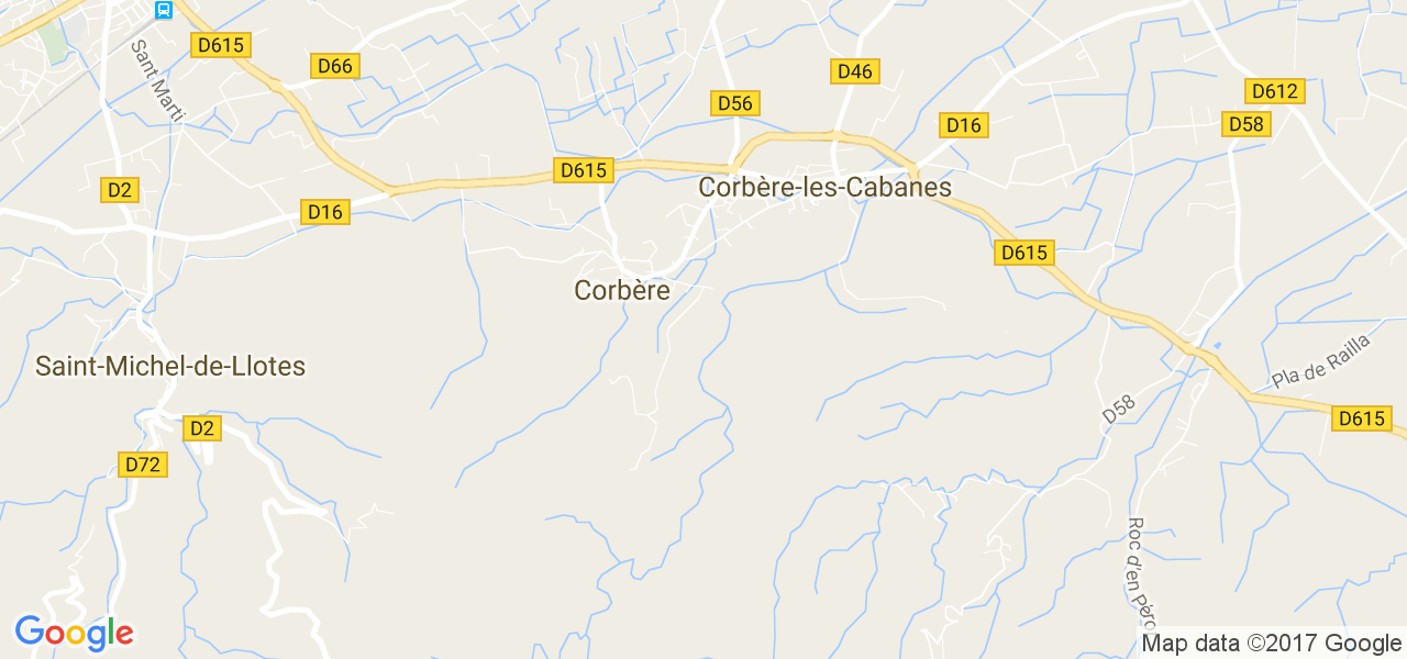 map de la ville de Corbère