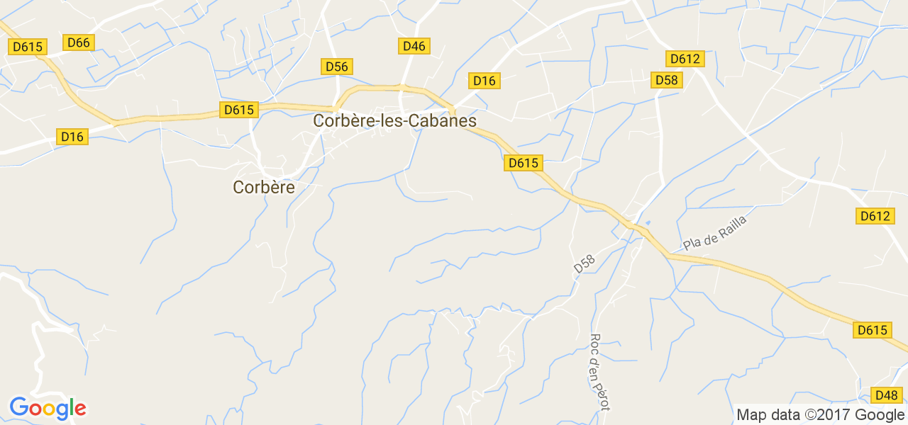 map de la ville de Corbère-les-Cabanes