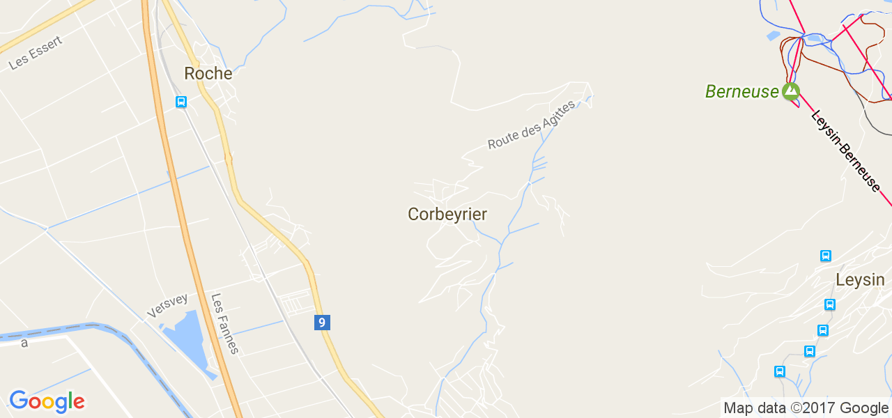 map de la ville de Corbeyrier