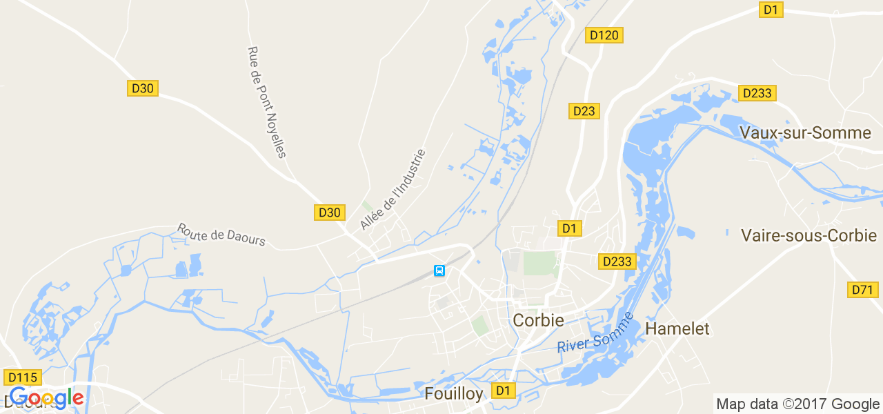 map de la ville de Corbie