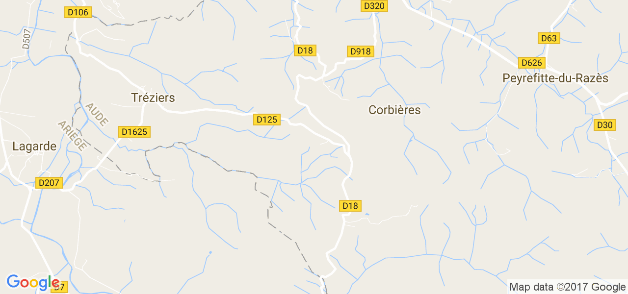 map de la ville de Corbières