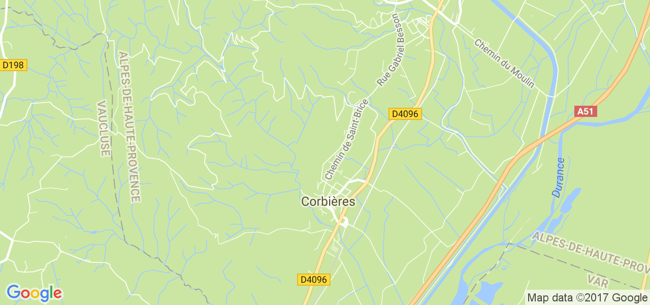 map de la ville de Corbières