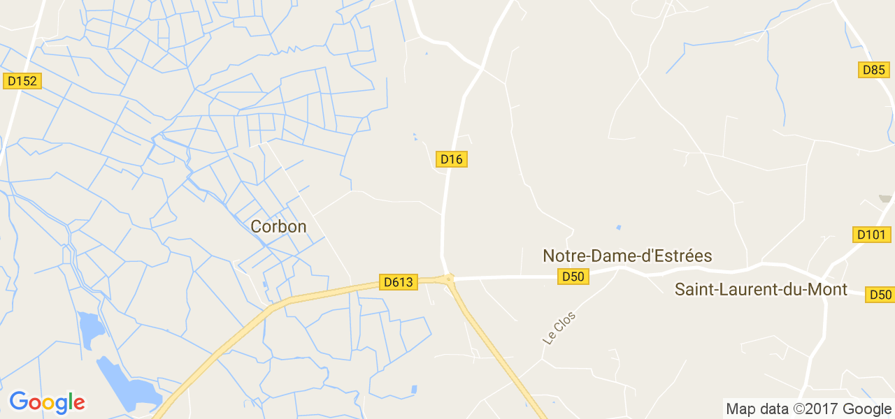 map de la ville de Corbon