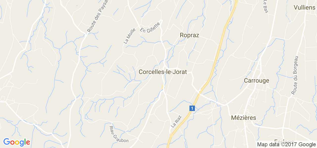 map de la ville de Corcelles-le-Jorat