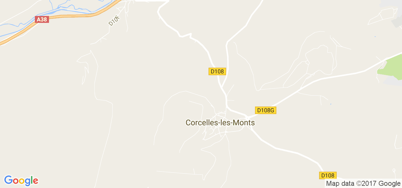 map de la ville de Corcelles-les-Monts