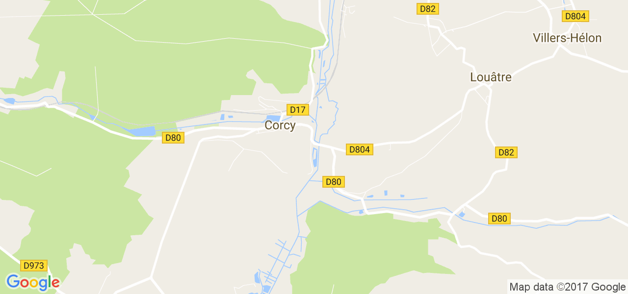 map de la ville de Corcy