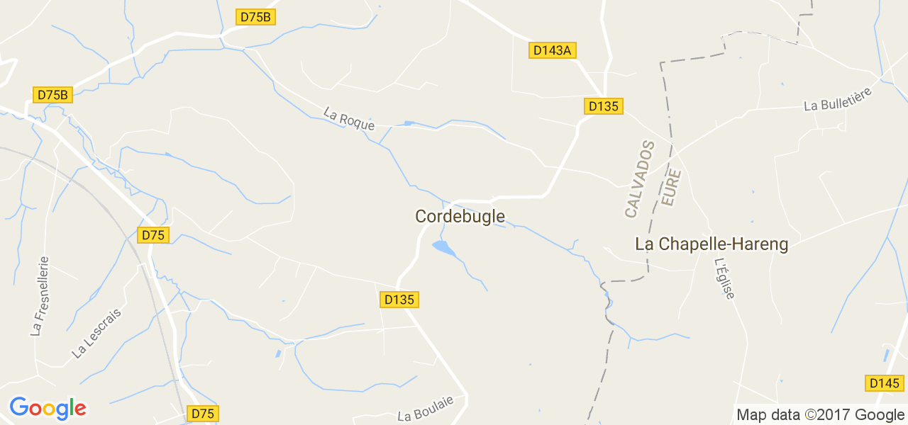 map de la ville de Cordebugle