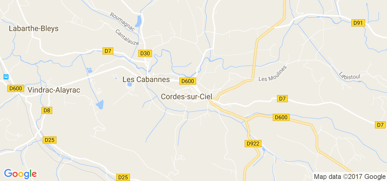 map de la ville de Cordes-sur-Ciel