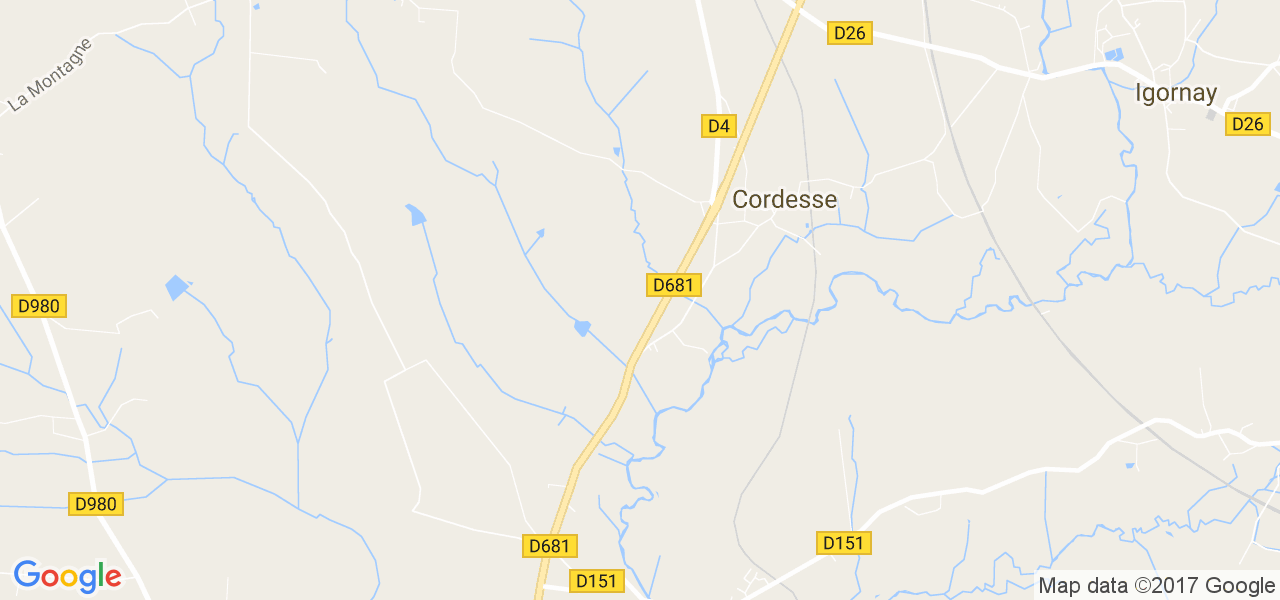 map de la ville de Cordesse