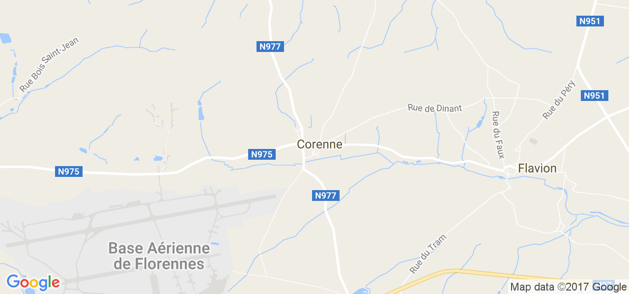 map de la ville de Corenne