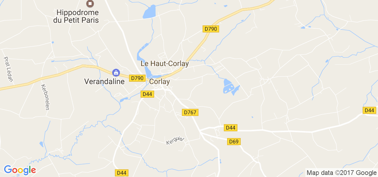 map de la ville de Corlay