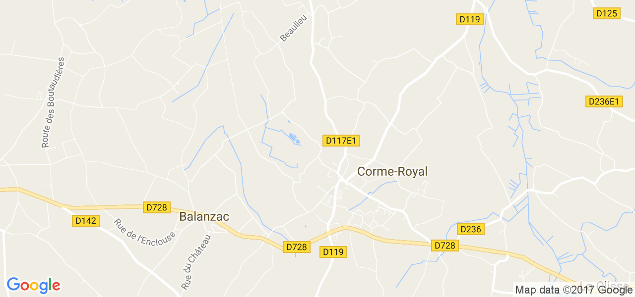 map de la ville de Corme-Royal